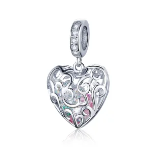 Pandora Style Silver Palpitation Dangle Charm - SCC1126 (image for) Pandora Style Silver Palpitation Dangle Charm - SCC1126