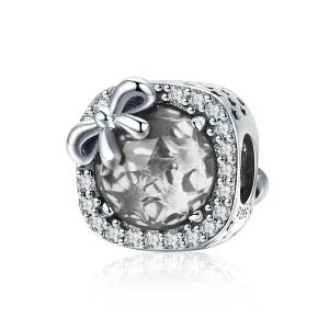 (image for) Pandora Style Silver Pavé Bow Charm - SCC1058-Wh