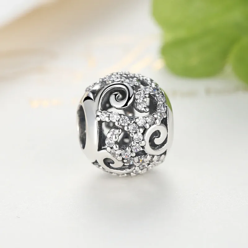 (image for) Pandora Style Silver Pavé Charm - SCC021 - View 5