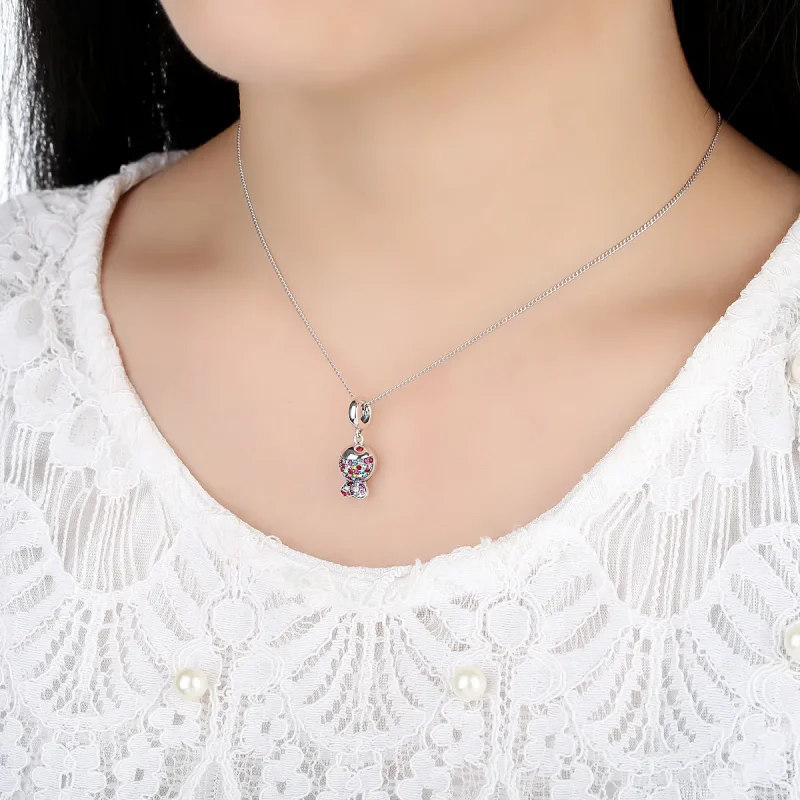 (image for) Pandora Style Silver Pavé Fish Dangle - SCC034 - View 2