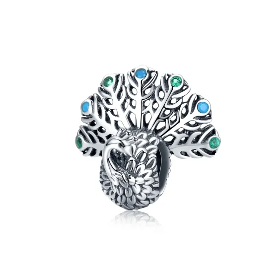 (image for) Pandora Style Silver Peacock Charm - SCC1260