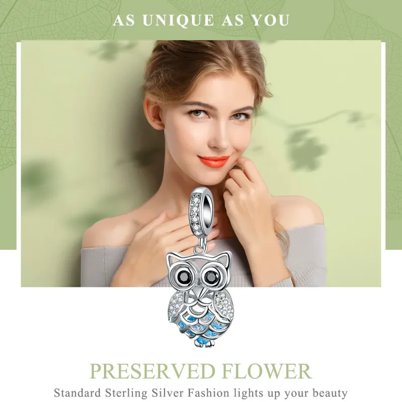 (image for) Pandora Style Silver Perpetual Owl Dangle - SCC1124 - View 2