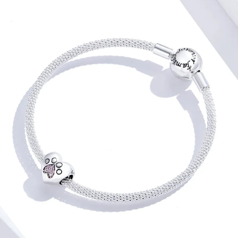 (image for) Pandora Style Silver Pet Footprints Charm - BSC209 - View 2