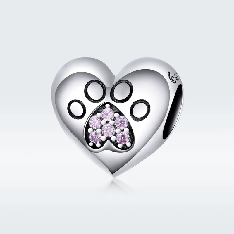 (image for) Pandora Style Silver Pet Footprints Charm - BSC209 - View 4