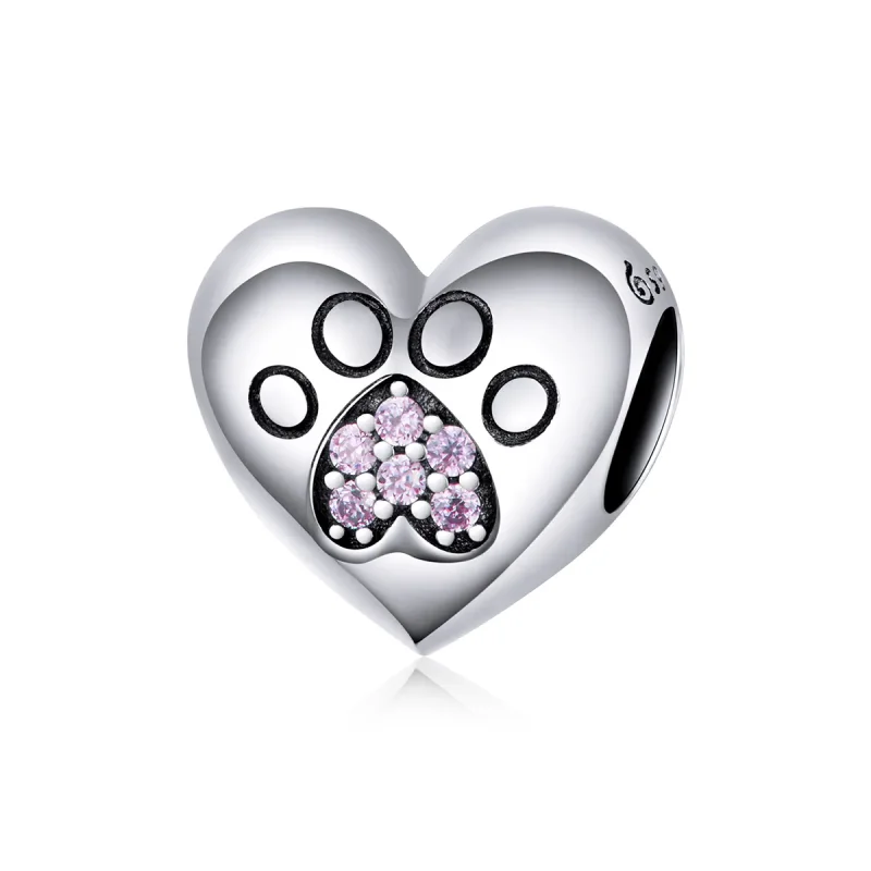(image for) Pandora Style Silver Pet Footprints Charm - BSC209