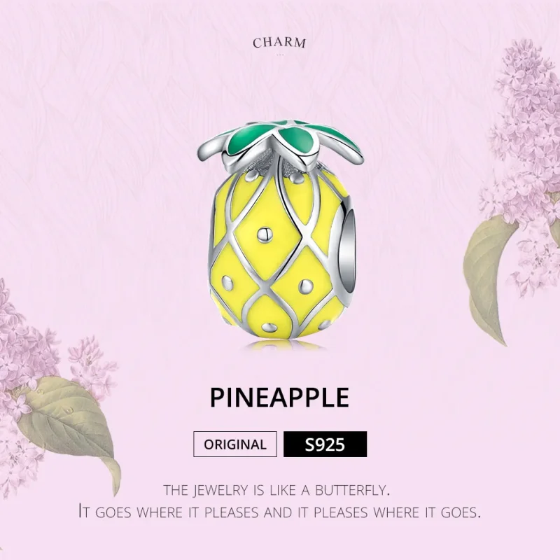 (image for) Pandora Style Silver Pineapple Charm - BSC128 - View 5