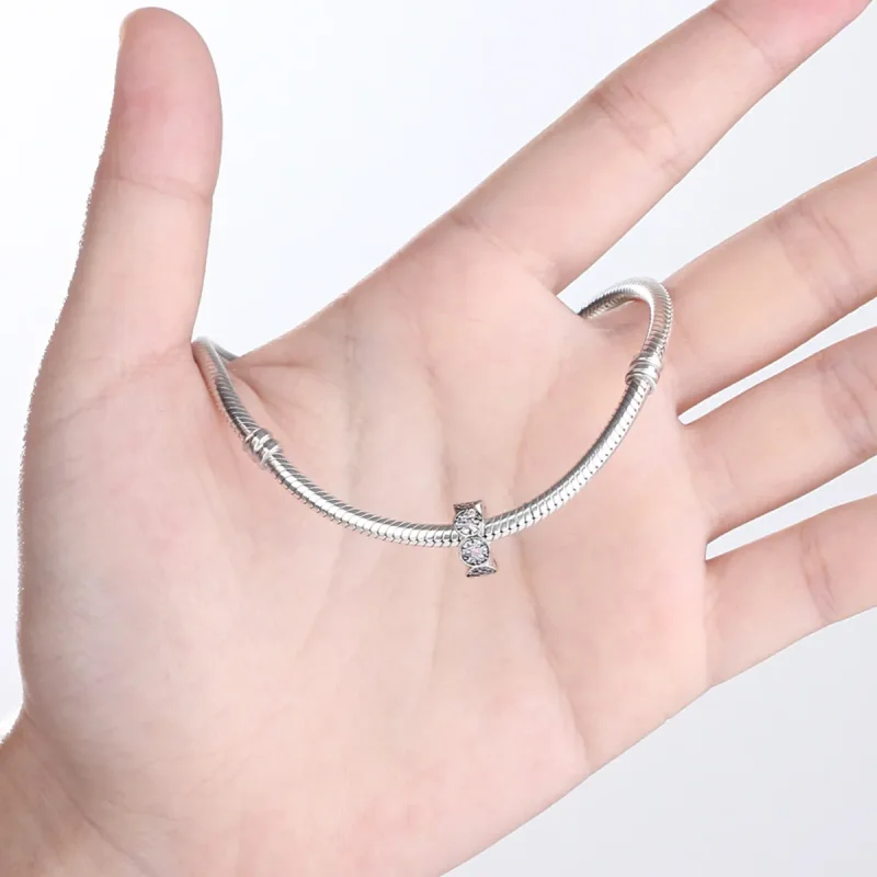 (image for) Pandora Style Silver Pink Garland Spacer - SCC101 - View 5
