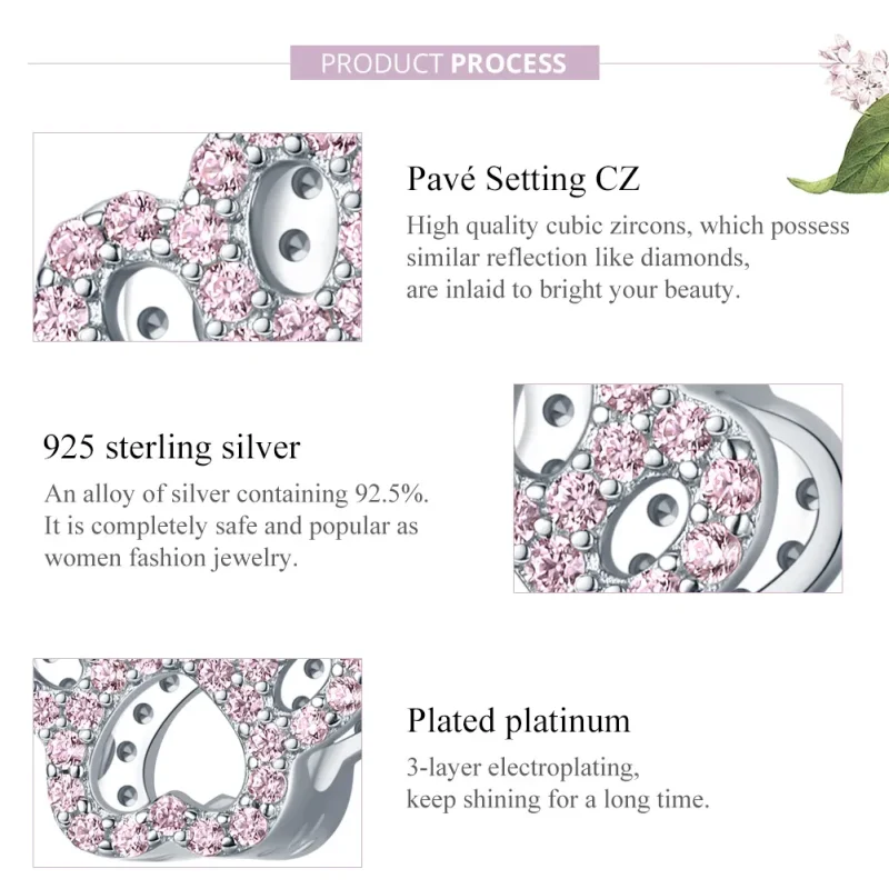 (image for) Pandora Style Silver Pink Paw Charm - BSC164 - View 8