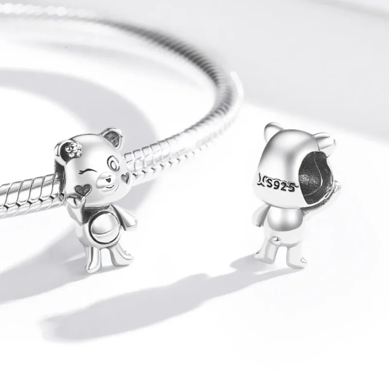 (image for) Pandora Style Silver Playful Bear Charm - SCC1870 - View 3