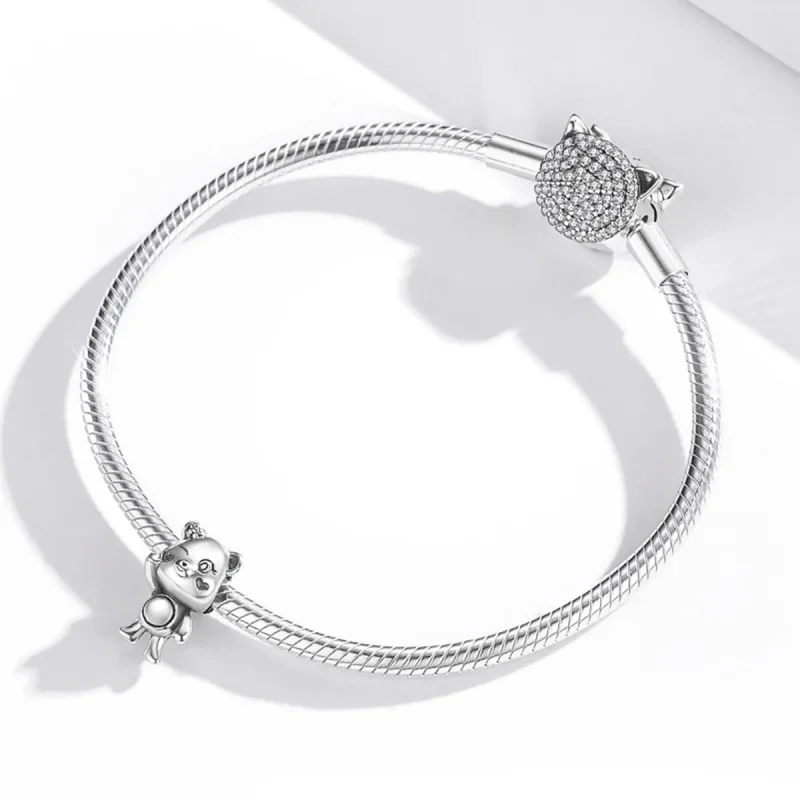 (image for) Pandora Style Silver Playful Bear Charm - SCC1870 - View 4