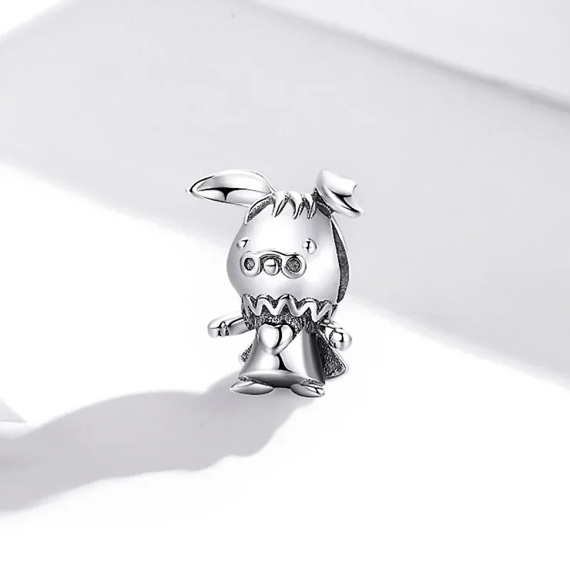 (image for) Pandora Style Silver Playful Rabbit Charm - SCC1867 - View 2