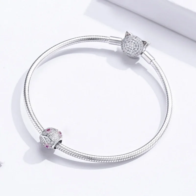 (image for) Pandora Style Silver Plum Blossom Charm - BSC153 - View 3
