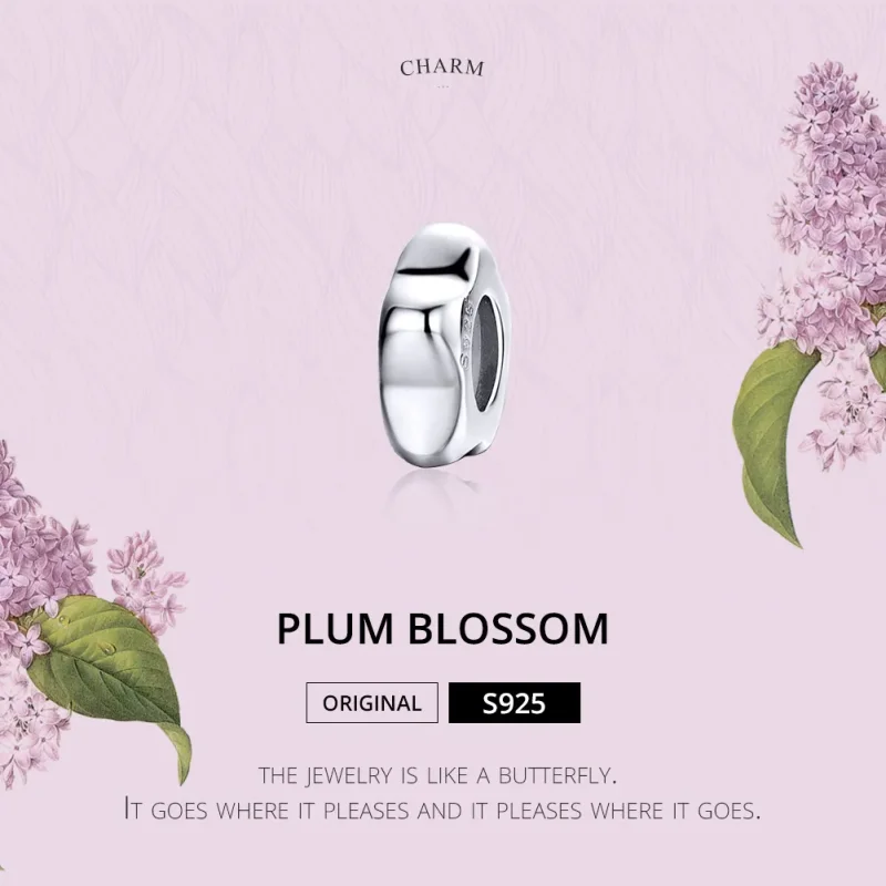 (image for) Pandora Style Silver Plum Blossom Spacer - SCC1168 - View 2