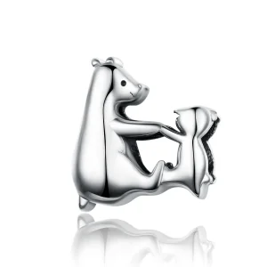 (image for) Pandora Style Silver Polar Bear Mother and Child Charm - SCC1207