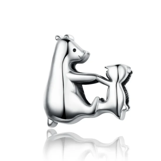 (image for) Pandora Style Silver Polar Bear Mother and Child Charm - SCC1207