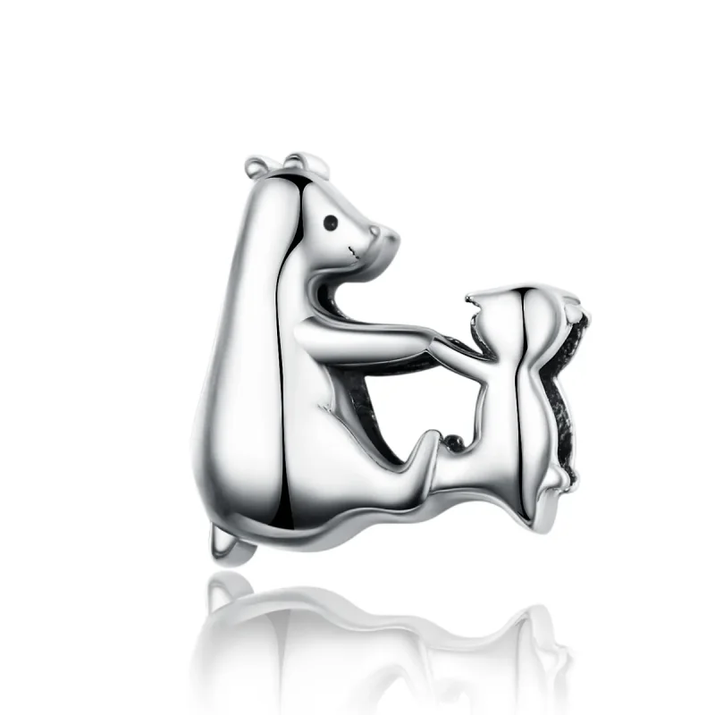 (image for) Pandora Style Silver Polar Bear Mother and Child Charm - SCC1207