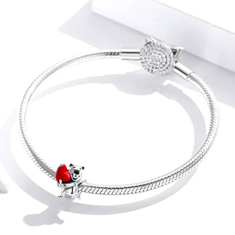 (image for) Pandora Style Silver Polar Bear With Heart Charm - SCC1610 - View 3