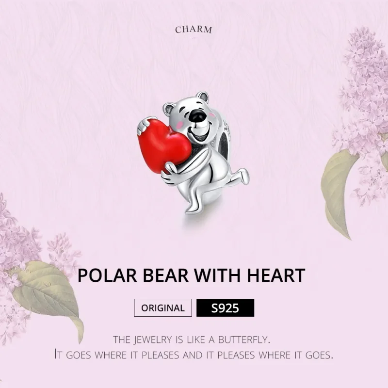 (image for) Pandora Style Silver Polar Bear With Heart Charm - SCC1610 - View 6