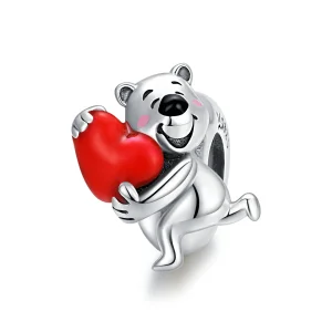 (image for) Pandora Style Silver Polar Bear With Heart Charm - SCC1610