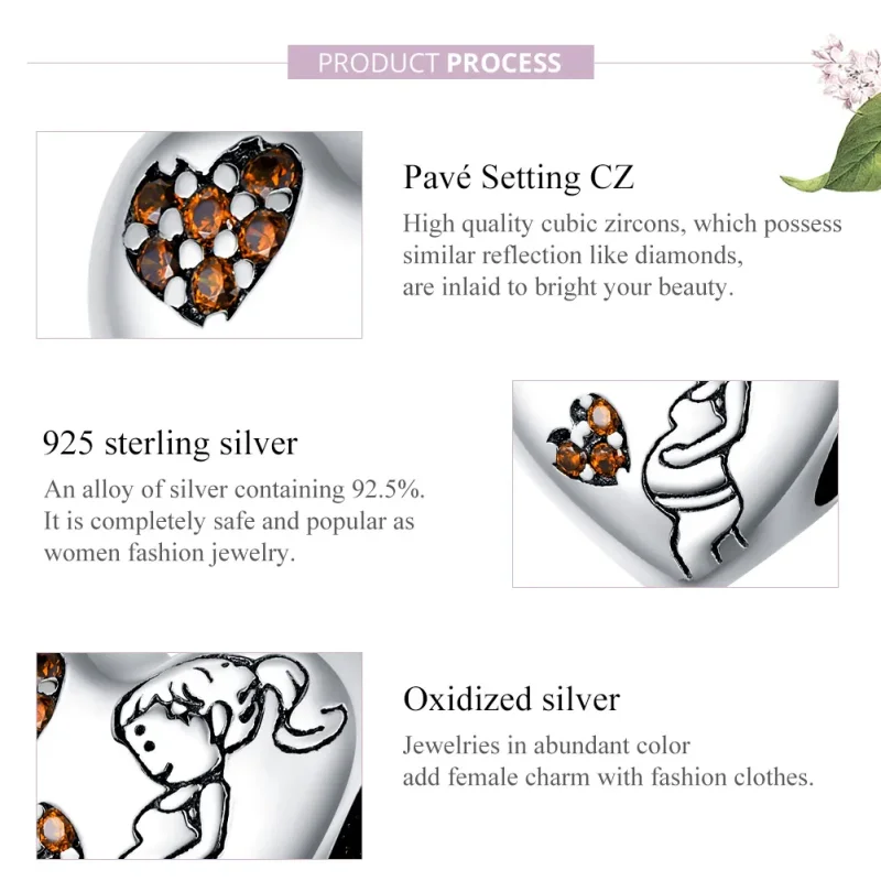 (image for) Pandora Style Silver Pregnant mother Charm - SCC1589 - View 8