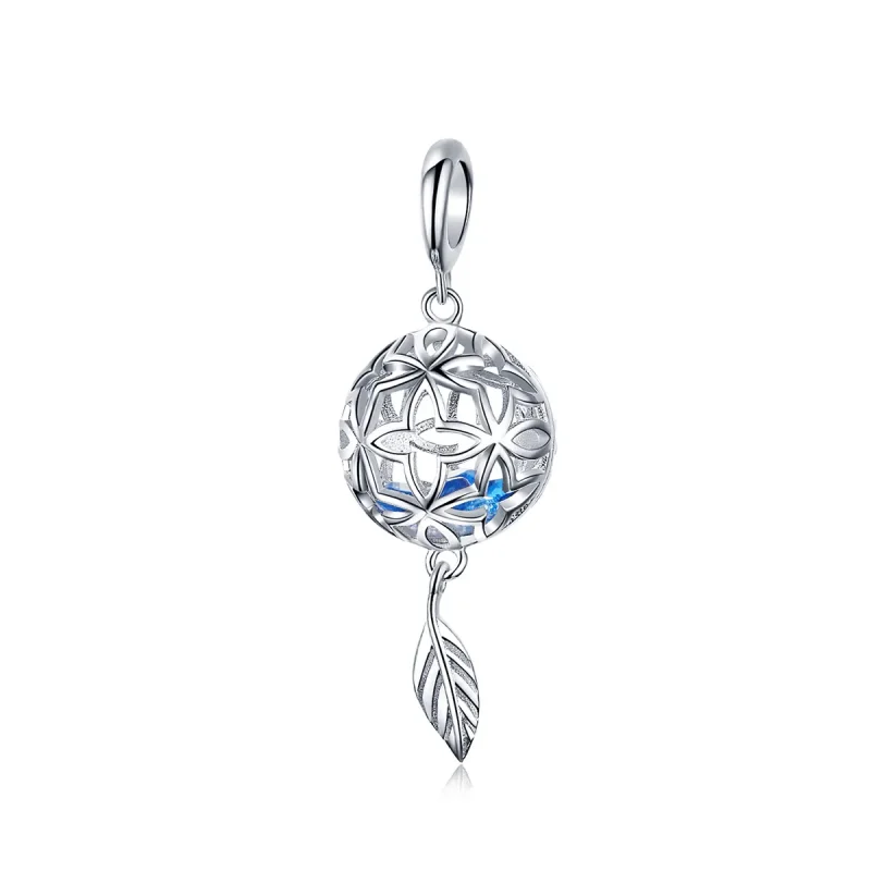 (image for) Pandora Style Silver Preserved Flower Dangle - SCC1123