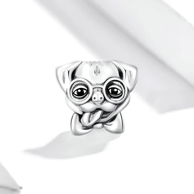 (image for) Pandora Style Silver Pug Charm - SCC1626 - View 2