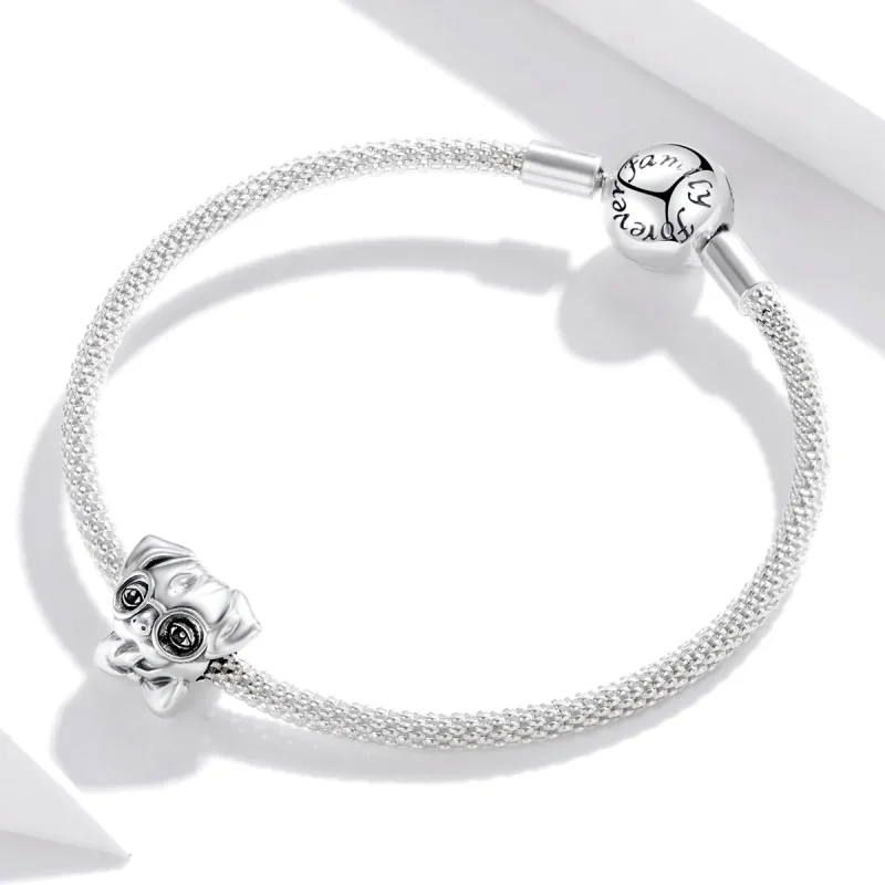 (image for) Pandora Style Silver Pug Charm - SCC1626 - View 3