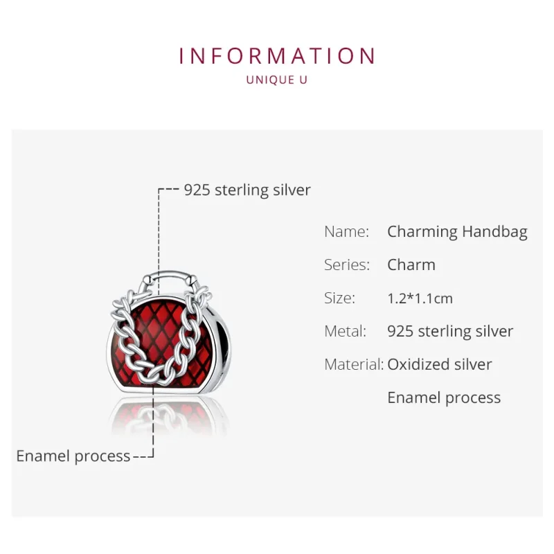 (image for) Pandora Style Silver Purse Charm - BSC345 - View 6