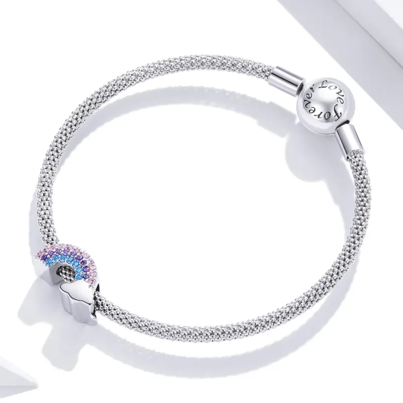 (image for) Pandora Style Silver Rainbow Bridge Charm - SCC1788 - View 3