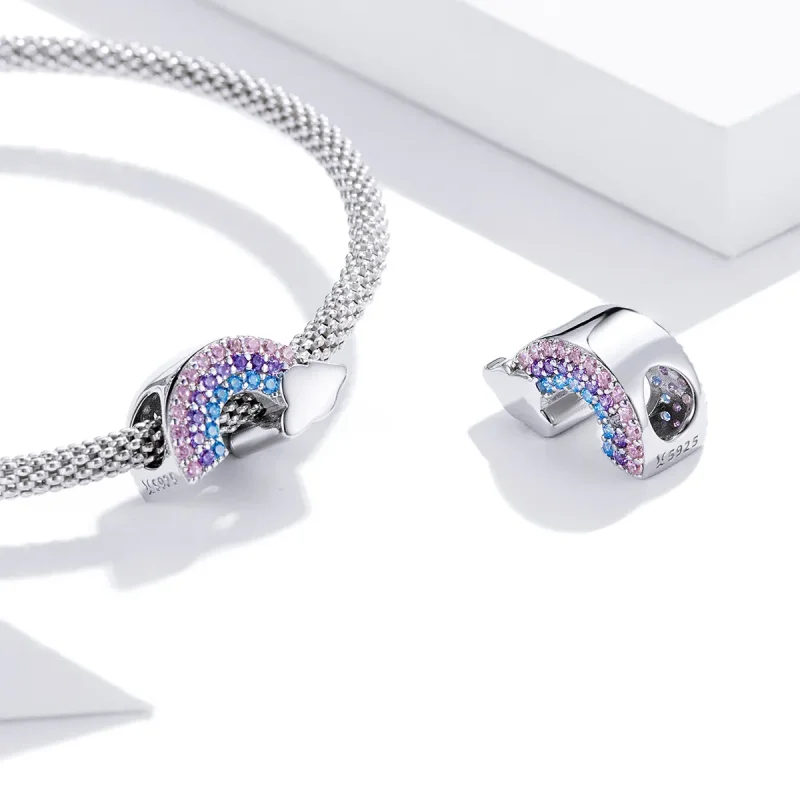 (image for) Pandora Style Silver Rainbow Bridge Charm - SCC1788 - View 4