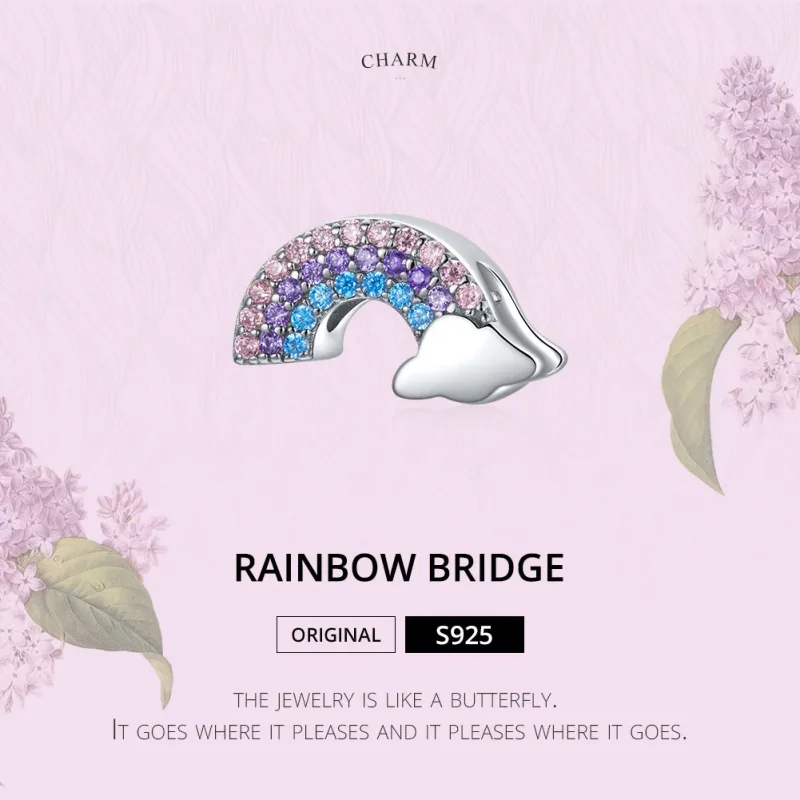 (image for) Pandora Style Silver Rainbow Bridge Charm - SCC1788 - View 6