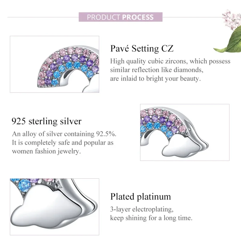 (image for) Pandora Style Silver Rainbow Bridge Charm - SCC1788 - View 8