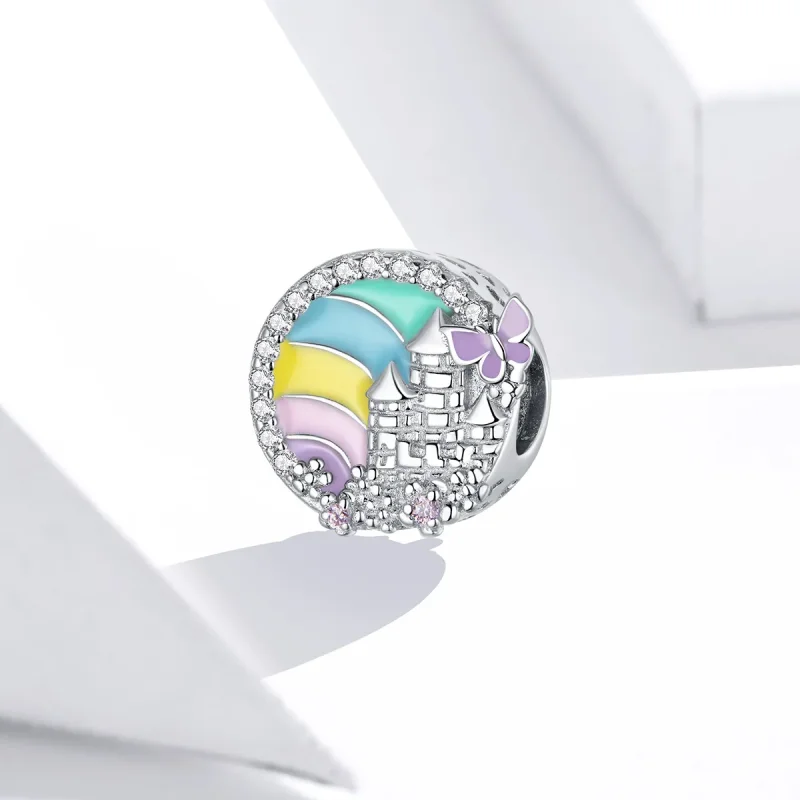 (image for) Pandora Style Silver Rainbow Castle Charm - SCC1585 - View 2