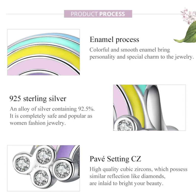 (image for) Pandora Style Silver Rainbow Charm - SCC1425 - View 8