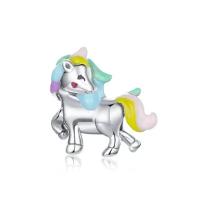 (image for) Pandora Style Silver Rainbow unicorn Charm - SCC1500