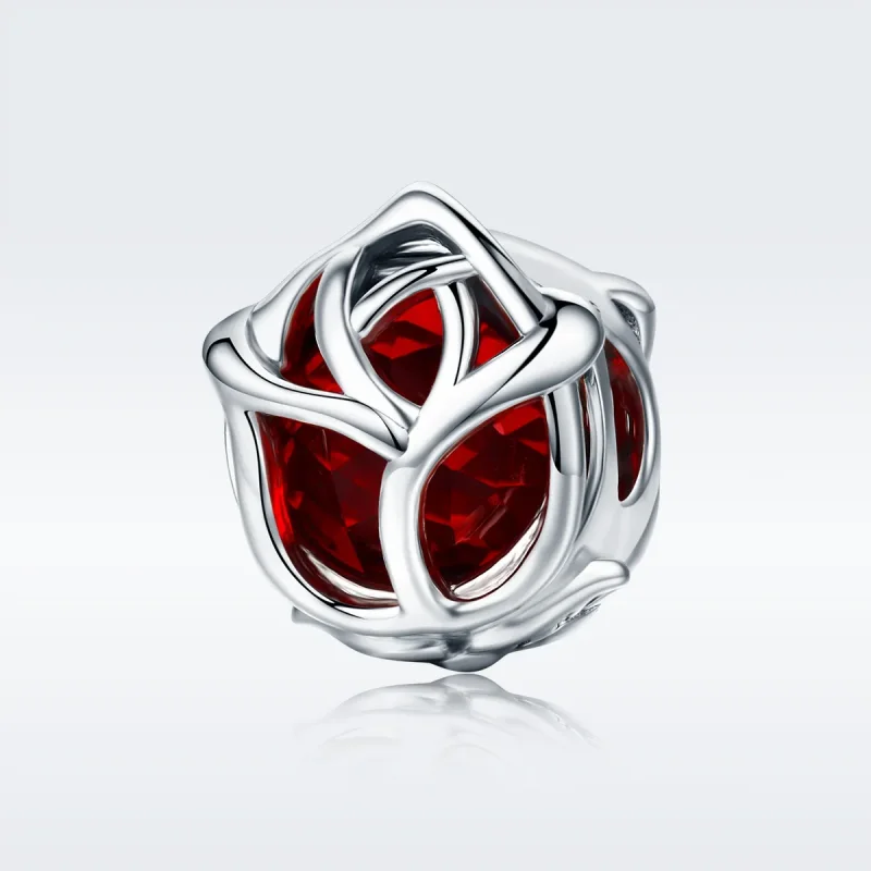 (image for) Pandora Style Silver Red Roses Charm - SCC568 - View 2