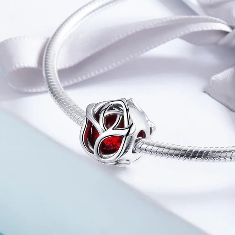 (image for) Pandora Style Silver Red Roses Charm - SCC568 - View 4