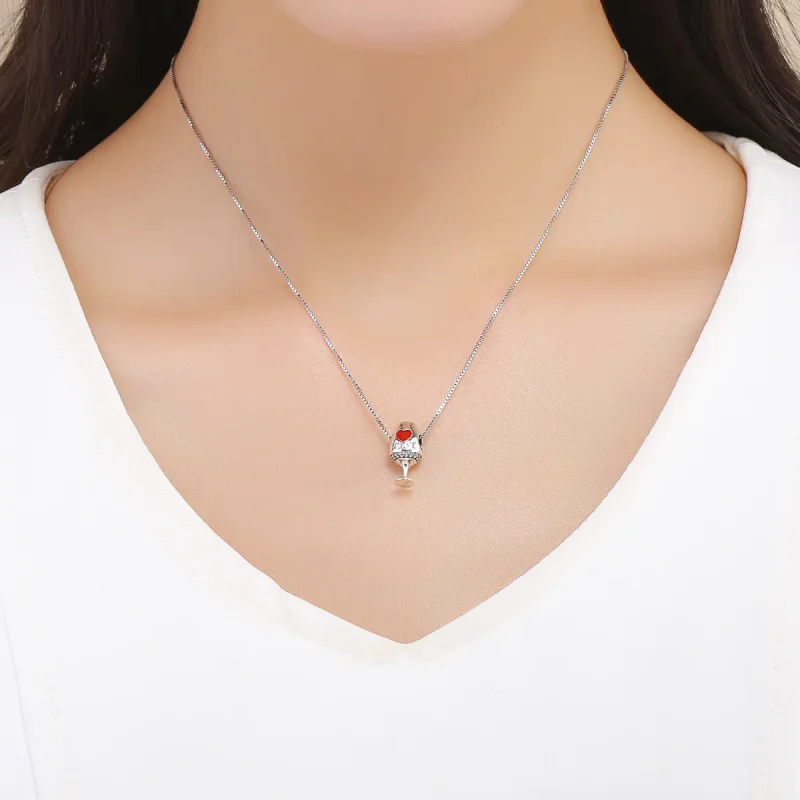 (image for) Pandora Style Silver Red Wine Glass Charm - SCC788 - View 5