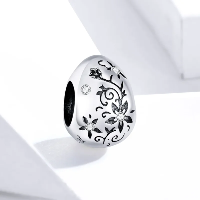 (image for) Pandora Style Silver Retro Easter Egg Charm - SCC1466 - View 2