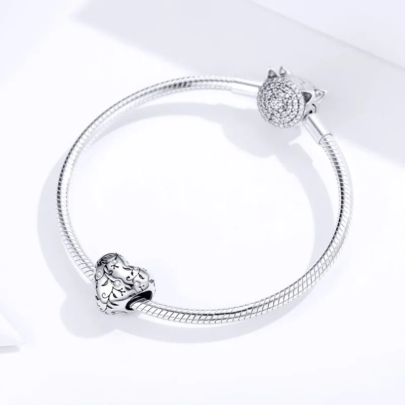 (image for) Pandora Style Silver Retro Patterns Charm - SCC1323 - View 3