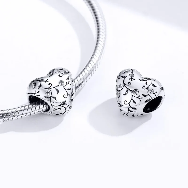 (image for) Pandora Style Silver Retro Patterns Charm - SCC1323 - View 4
