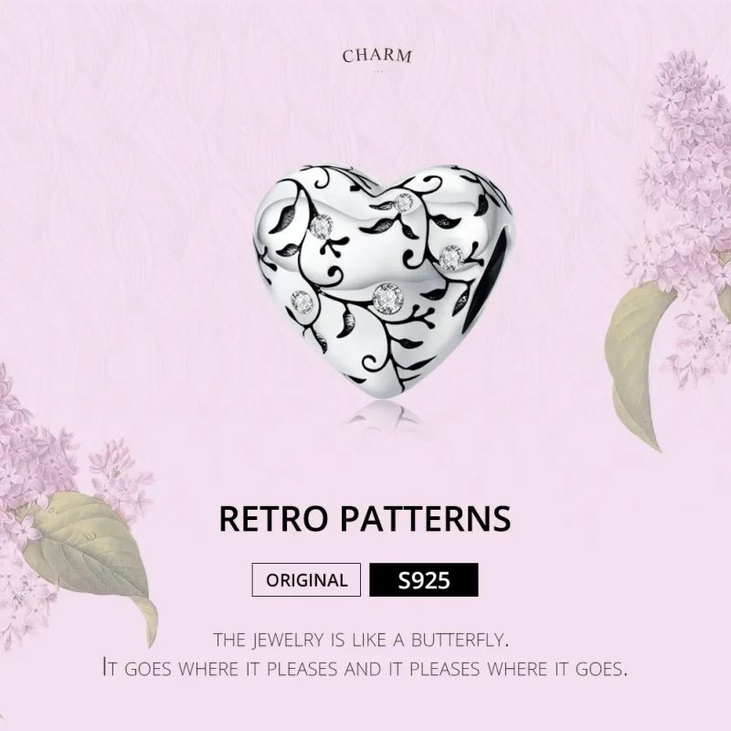 (image for) Pandora Style Silver Retro Patterns Charm - SCC1323 - View 6