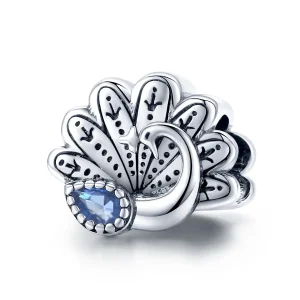 (image for) Pandora Style Silver Retro Peacock Charm - SCC1558