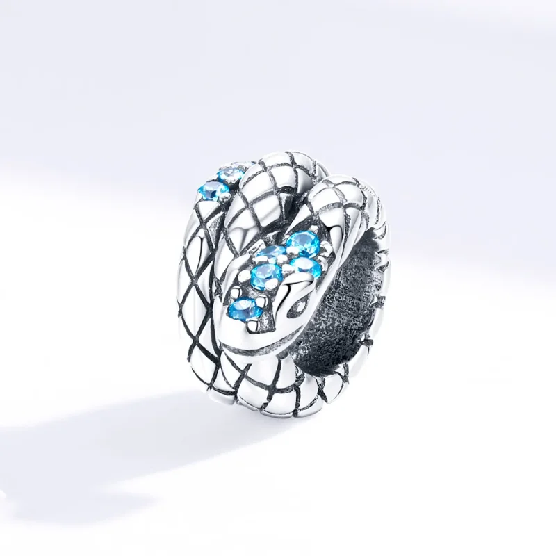 (image for) Pandora Style Silver Retro Snake Charm - SCC1351 - View 3
