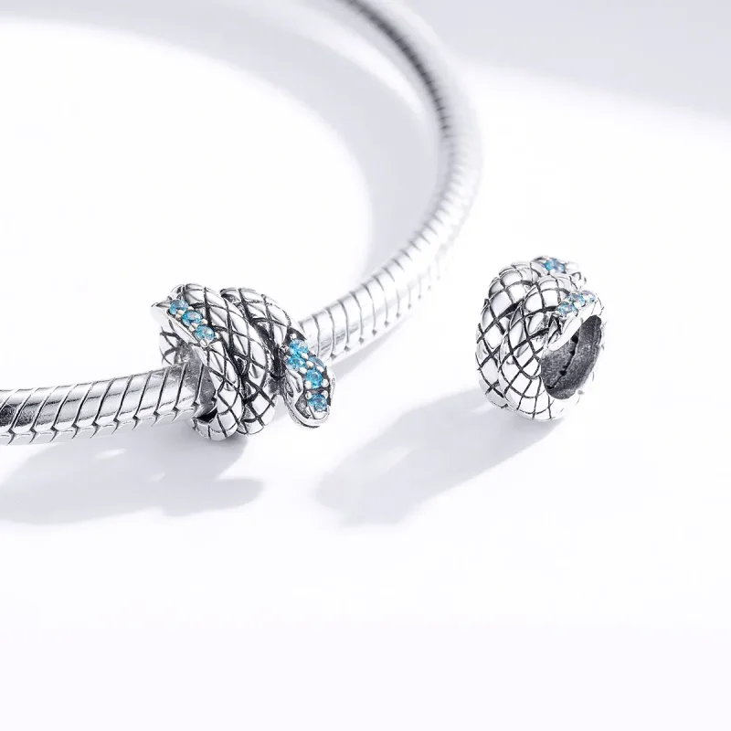(image for) Pandora Style Silver Retro Snake Charm - SCC1351 - View 4