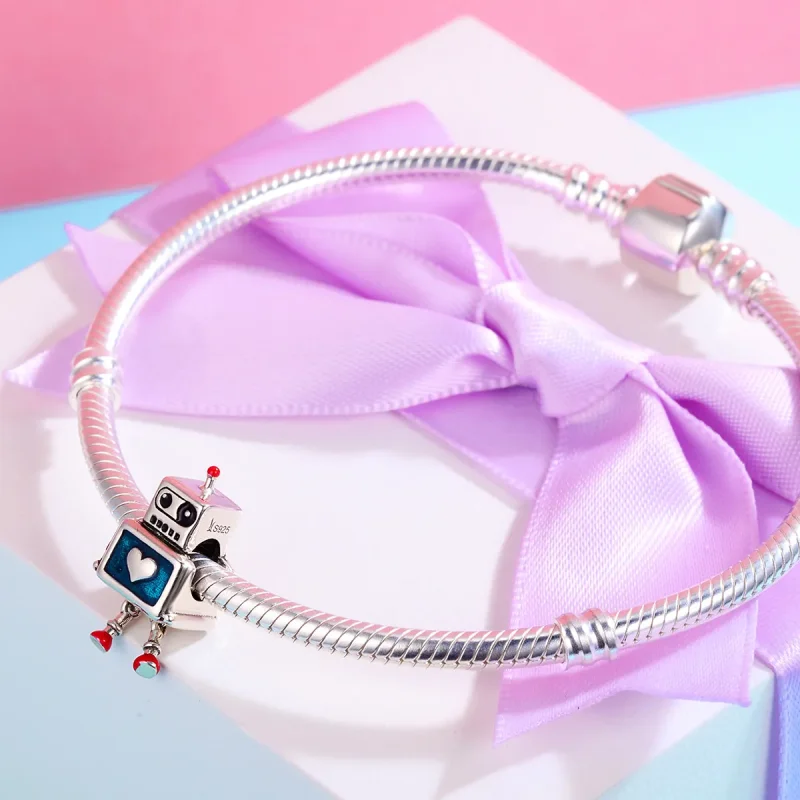 (image for) Pandora Style Silver Robot Charm - SCC346 - View 4