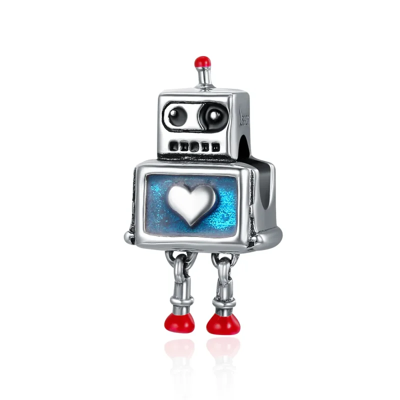 (image for) Pandora Style Silver Robot Charm - SCC346