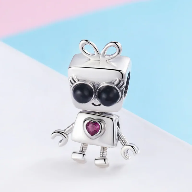 (image for) Pandora Style Silver Robot Didi Charm - SCC885 - View 2