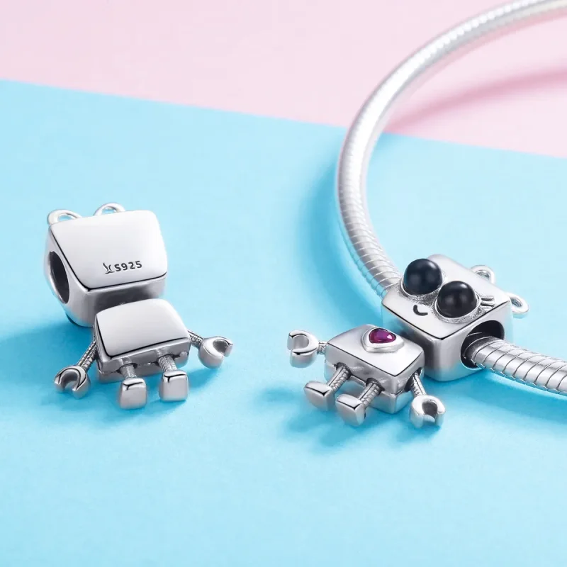 (image for) Pandora Style Silver Robot Didi Charm - SCC885 - View 4