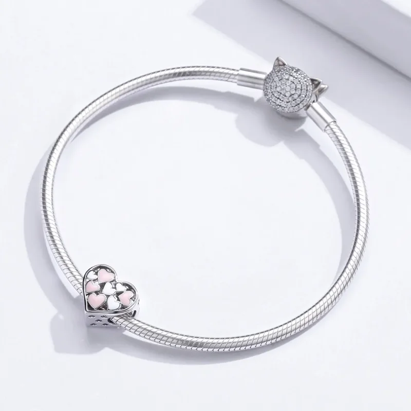 (image for) Pandora Style Silver Romance Heart Charm - SCC1423 - View 3